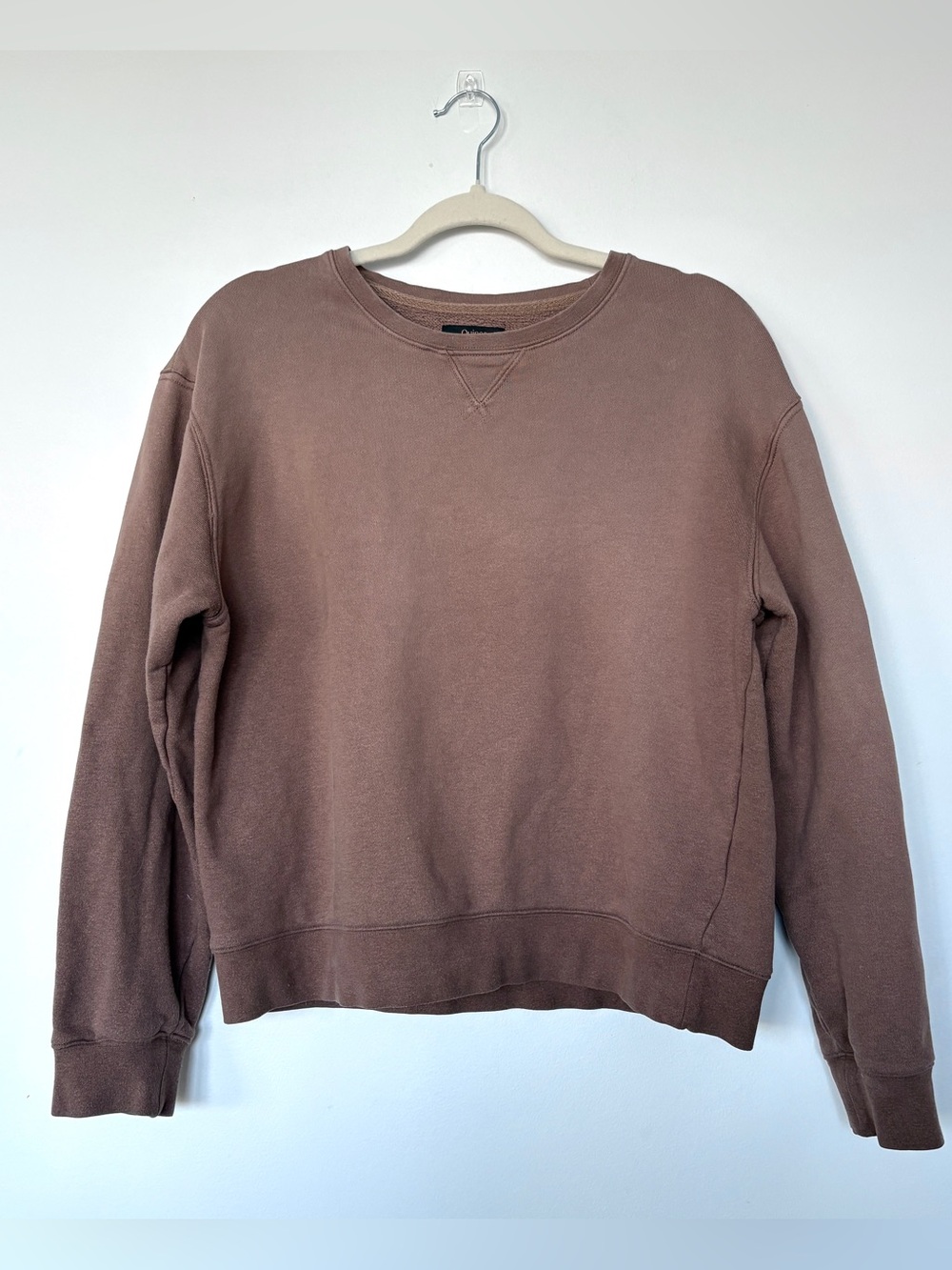 Quince Heavyweight Fleece Boyfriend Crew Taupe Size Small Cottage core Gorpcore